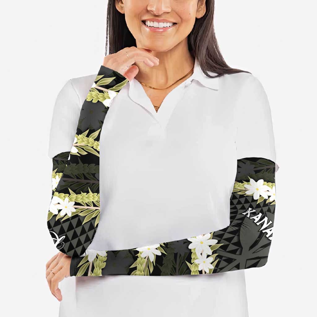 Born And Raised Aloha Hawaii Arm Sleeves Kanaka Kakau Hawaiian Tiare Pakalana Lei - Polynesian Pride