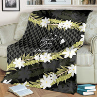 Born And Raised Aloha Hawaii Blanket Kanaka Kakau Hawaiian Tiare Pakalana Lei - Polynesian Pride