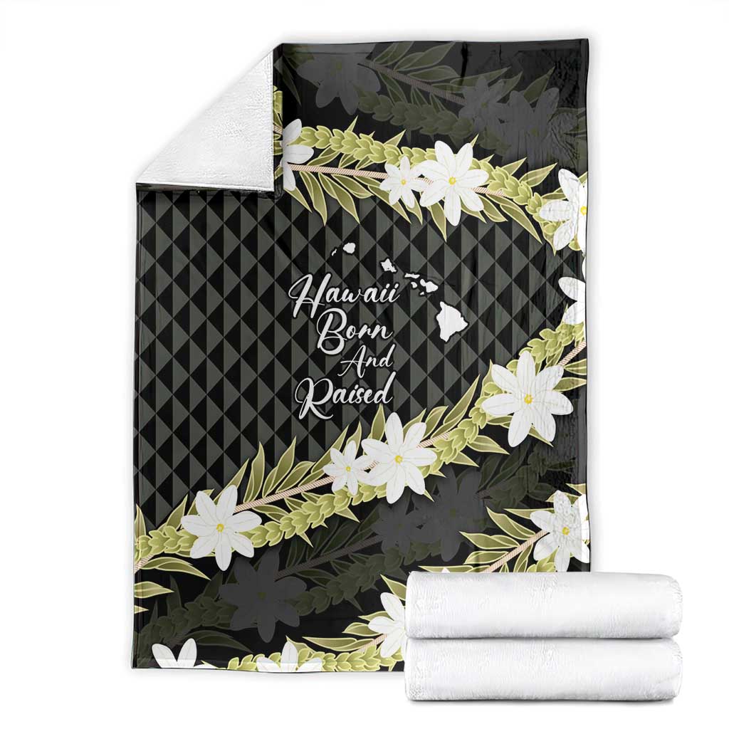Born And Raised Aloha Hawaii Blanket Kanaka Kakau Hawaiian Tiare Pakalana Lei - Polynesian Pride