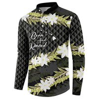 Born And Raised Aloha Hawaii Button Sweatshirt Kanaka Kakau Hawaiian Tiare Pakalana Lei - Polynesian Pride