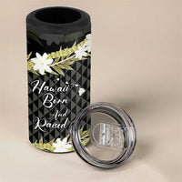 Born And Raised Aloha Hawaii 4 in 1 Can Cooler Tumbler Kanaka Kakau Hawaiian Tiare Pakalana Lei - Polynesian Pride