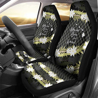 Born And Raised Aloha Hawaii Car Seat Cover Kanaka Kakau Hawaiian Tiare Pakalana Lei - Polynesian Pride