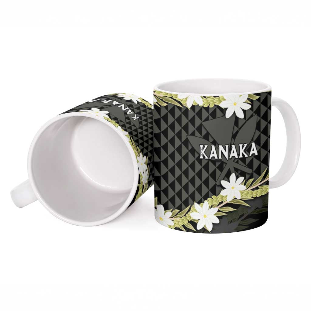 Born And Raised Aloha Hawaii Ceramic Mug Kanaka Kakau Hawaiian Tiare Pakalana Lei - Polynesian Pride