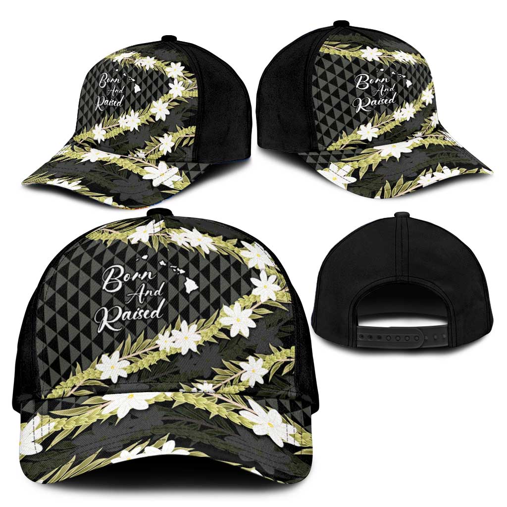 Born And Raised Aloha Hawaii Classic Cap Kanaka Kakau Hawaiian Tiare Pakalana Lei - Polynesian Pride