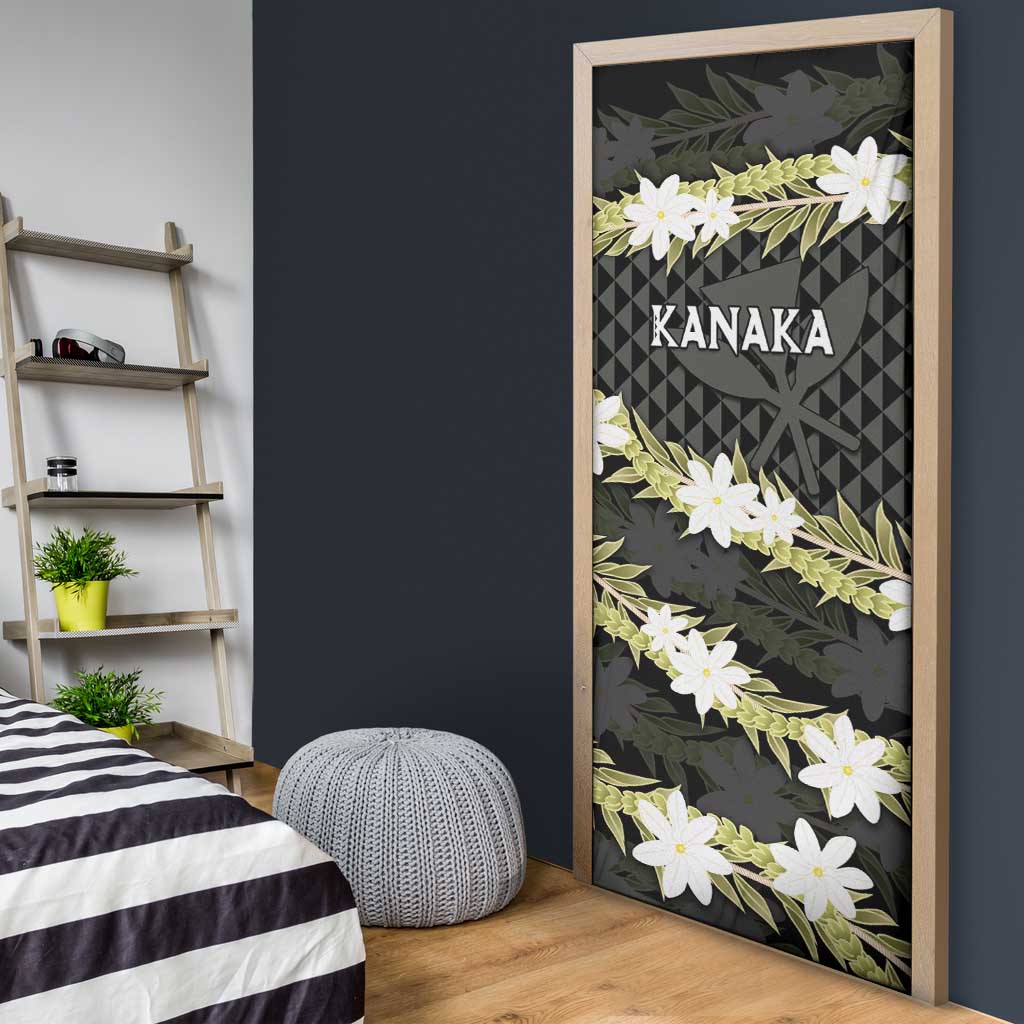 Born And Raised Aloha Hawaii Door Cover Kanaka Kakau Hawaiian Tiare Pakalana Lei - Polynesian Pride