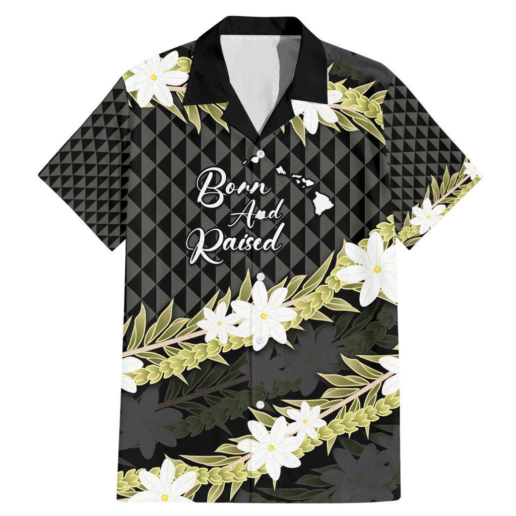 Born And Raised Aloha Hawaii Family Matching Mermaid Dress and Hawaiian Shirt Kanaka Kakau Hawaiian Tiare Pakalana Lei - Polynesian Pride