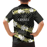 Born And Raised Aloha Hawaii Family Matching Off The Shoulder Long Sleeve Dress and Hawaiian Shirt Kanaka Kakau Hawaiian Tiare Pakalana Lei - Polynesian Pride