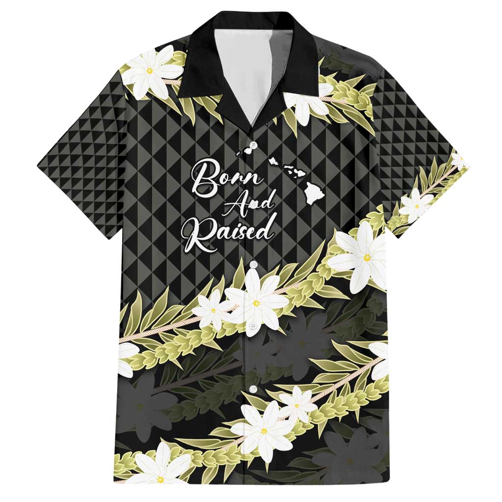 Born And Raised Aloha Hawaii Family Matching Short Sleeve Bodycon Dress and Hawaiian Shirt Kanaka Kakau Hawaiian Tiare Pakalana Lei - Polynesian Pride