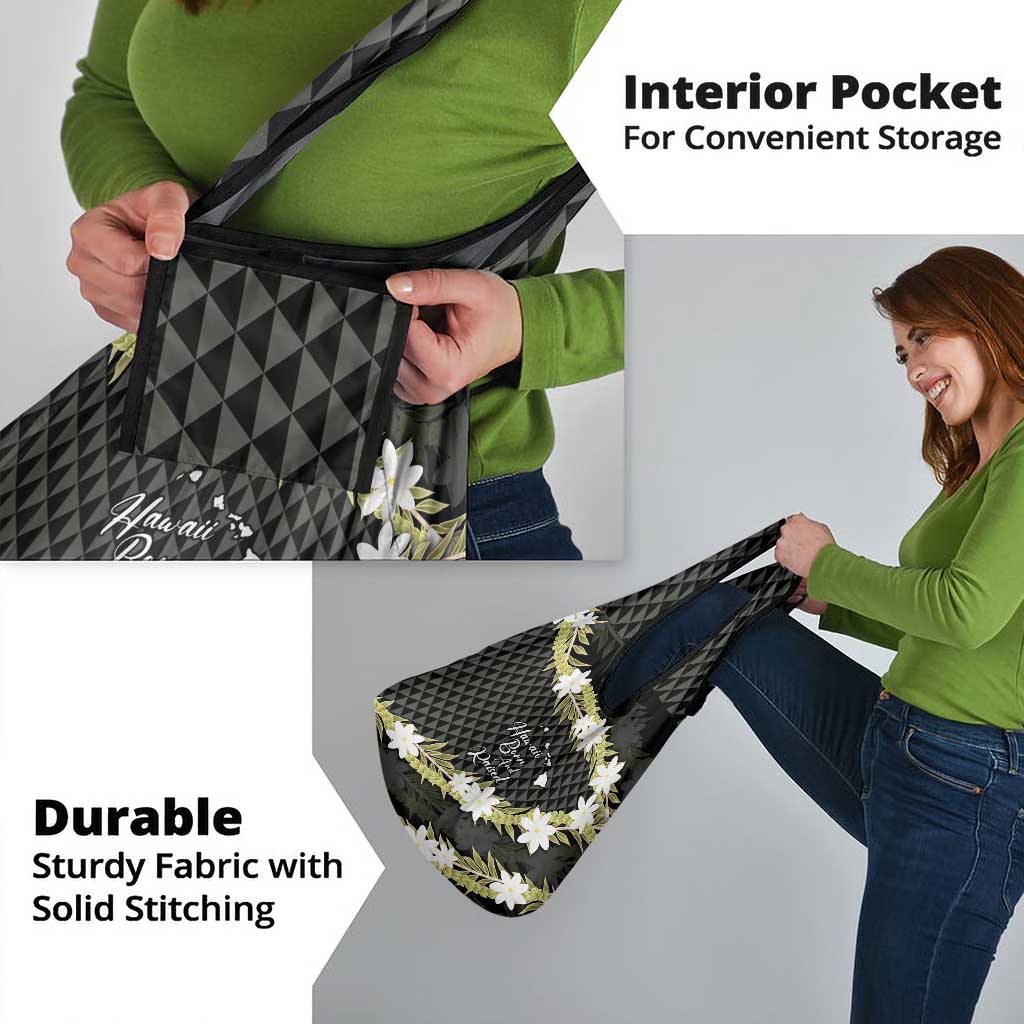 Born And Raised Aloha Hawaii Grocery Bag Kanaka Kakau Hawaiian Tiare Pakalana Lei - Polynesian Pride