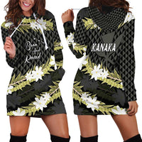 Born And Raised Aloha Hawaii Hoodie Dress Kanaka Kakau Hawaiian Tiare Pakalana Lei - Polynesian Pride