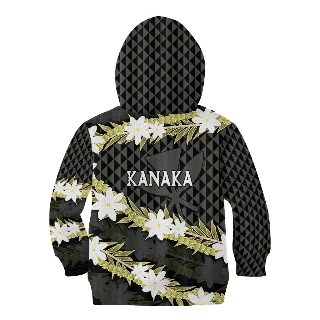 Born And Raised Aloha Hawaii Kid Hoodie Kanaka Kakau Hawaiian Tiare Pakalana Lei - Polynesian Pride