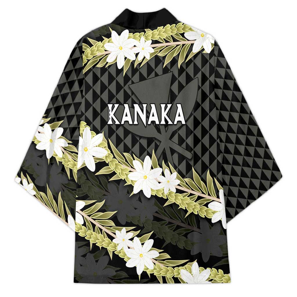 Born And Raised Aloha Hawaii Kimono Kanaka Kakau Hawaiian Tiare Pakalana Lei - Polynesian Pride