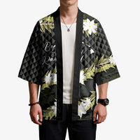 Born And Raised Aloha Hawaii Kimono Kanaka Kakau Hawaiian Tiare Pakalana Lei - Polynesian Pride