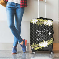 Born And Raised Aloha Hawaii Luggage Cover Kanaka Kakau Hawaiian Tiare Pakalana Lei - Polynesian Pride