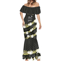 Born And Raised Aloha Hawaii Mermaid Dress Kanaka Kakau Hawaiian Tiare Pakalana Lei - Polynesian Pride