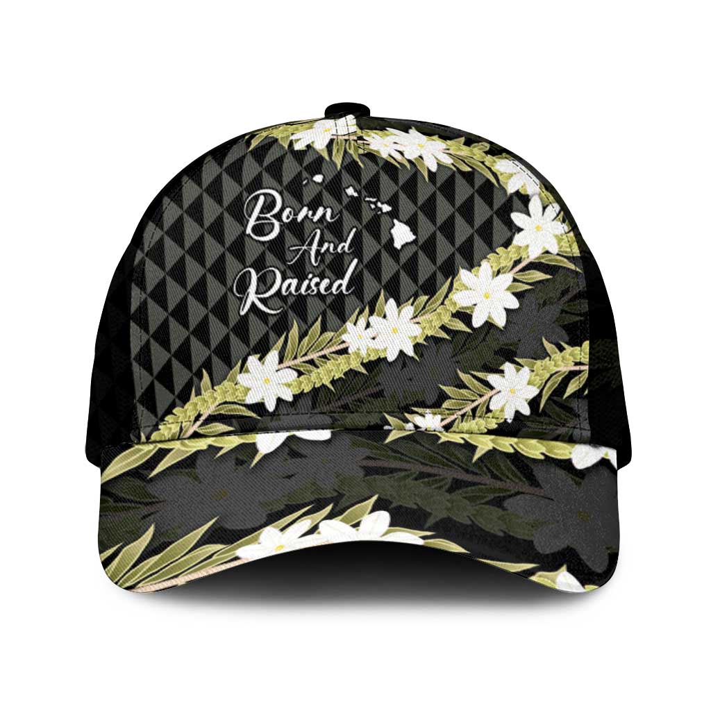 Born And Raised Aloha Hawaii Mesh Trucker Cap Kanaka Kakau Hawaiian Tiare Pakalana Lei - Polynesian Pride