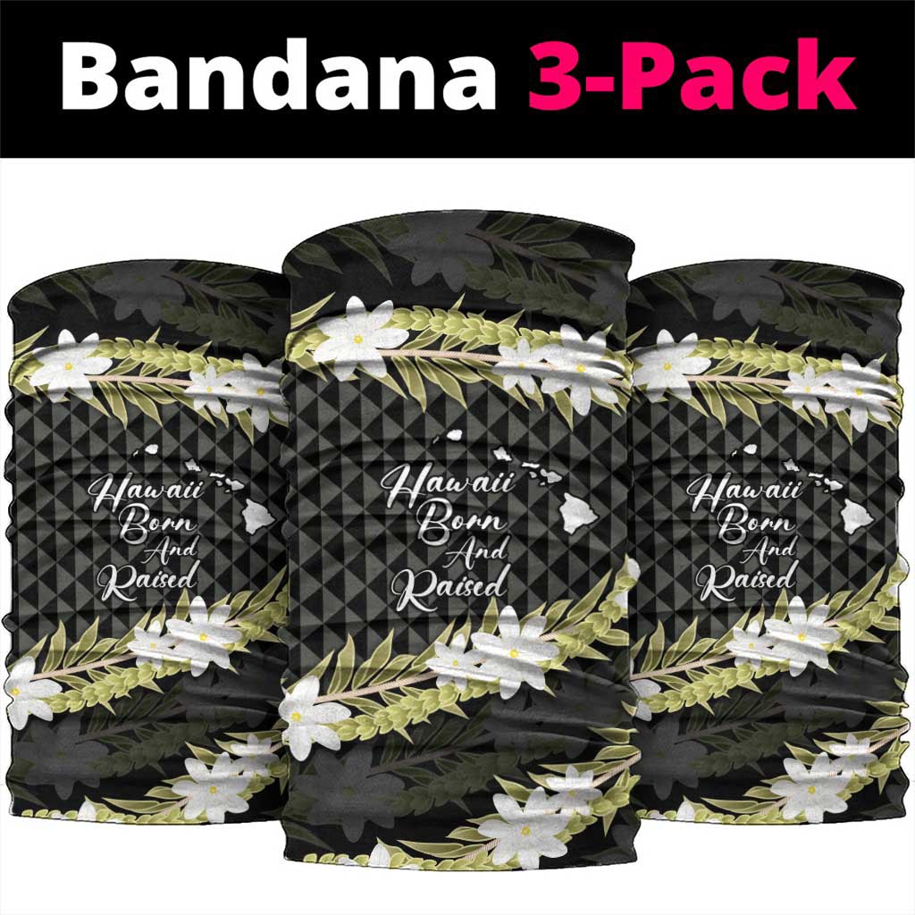 Born And Raised Aloha Hawaii Neck Gaiter Kanaka Kakau Hawaiian Tiare Pakalana Lei - Polynesian Pride
