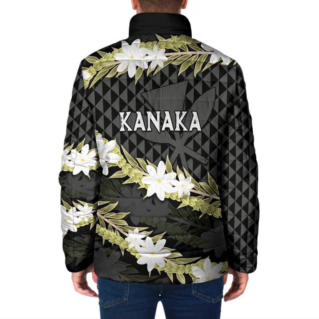 Born And Raised Aloha Hawaii Padded Jacket Kanaka Kakau Hawaiian Tiare Pakalana Lei - Polynesian Pride