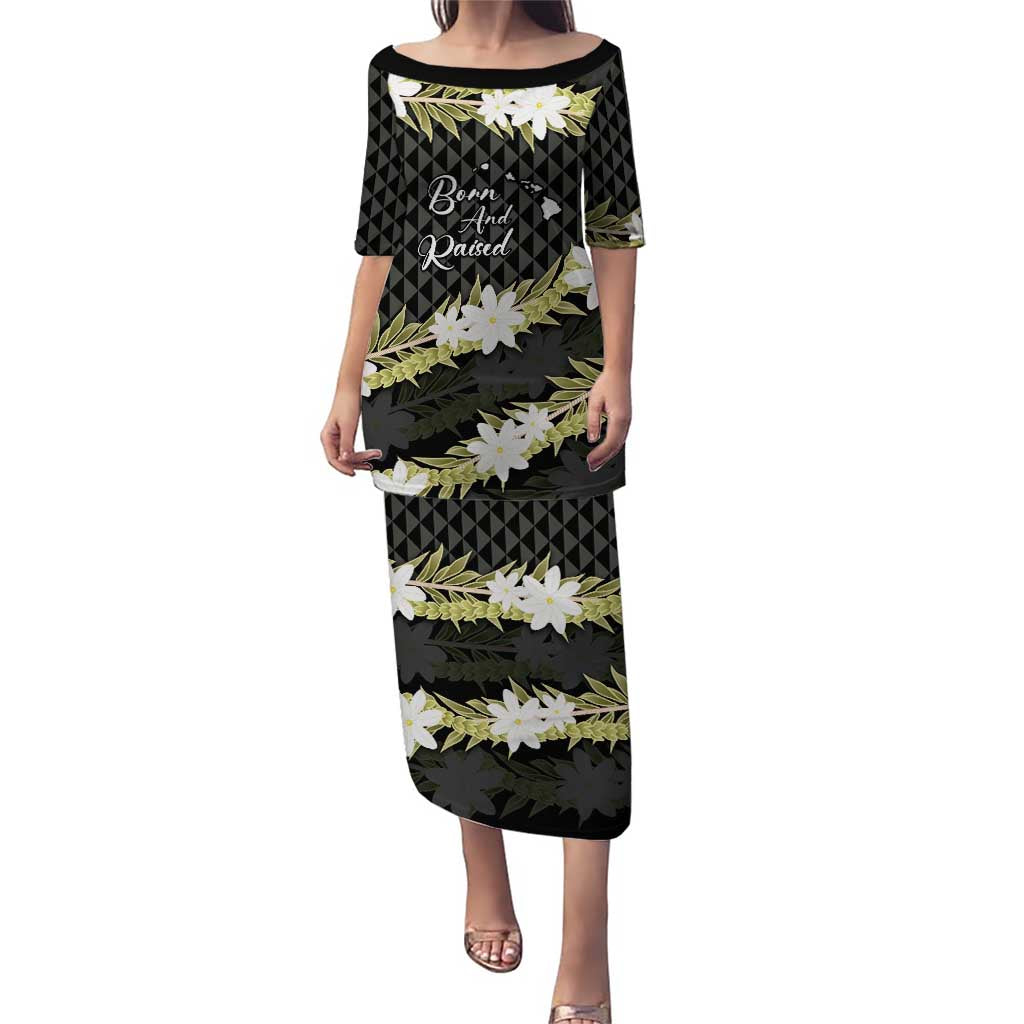 Born And Raised Aloha Hawaii Puletasi Kanaka Kakau Hawaiian Tiare Pakalana Lei - Polynesian Pride