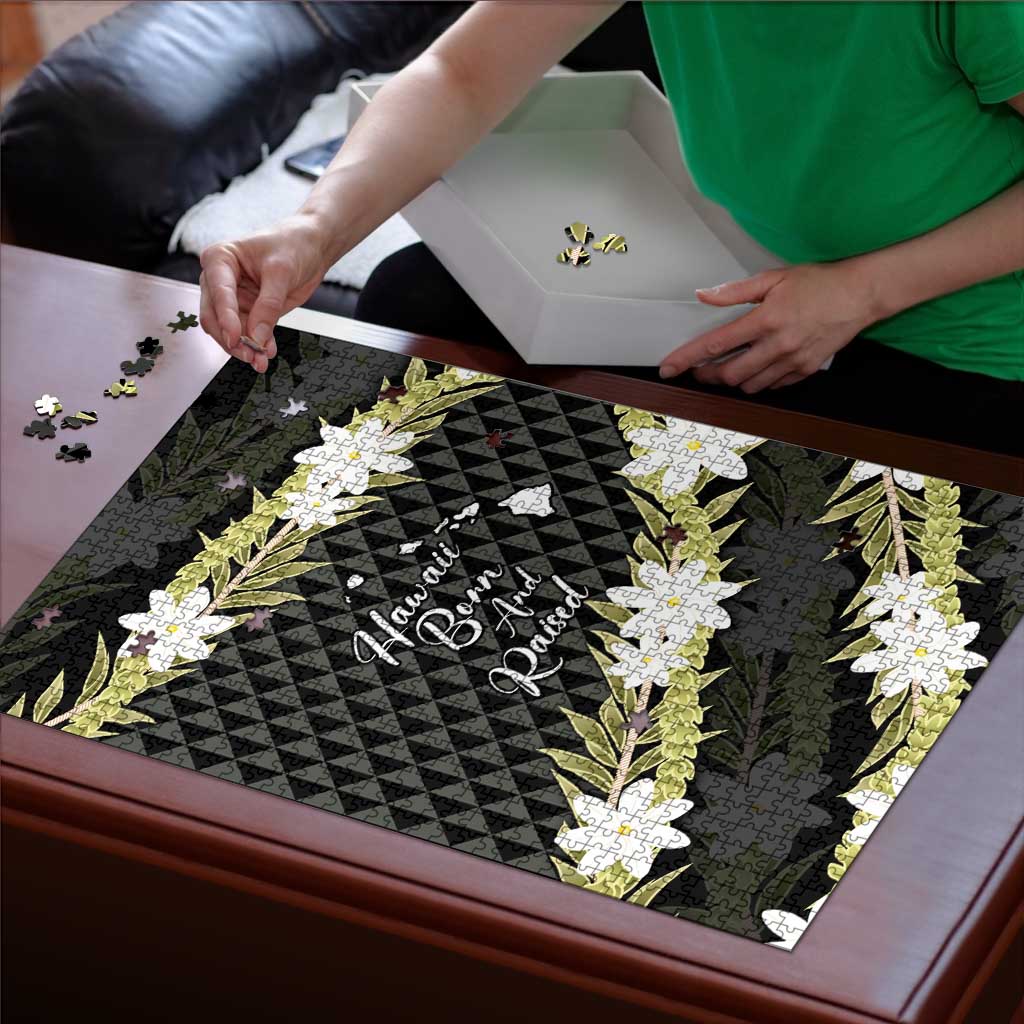 Born And Raised Aloha Hawaii Puzzle Kanaka Kakau Hawaiian Tiare Pakalana Lei - Polynesian Pride