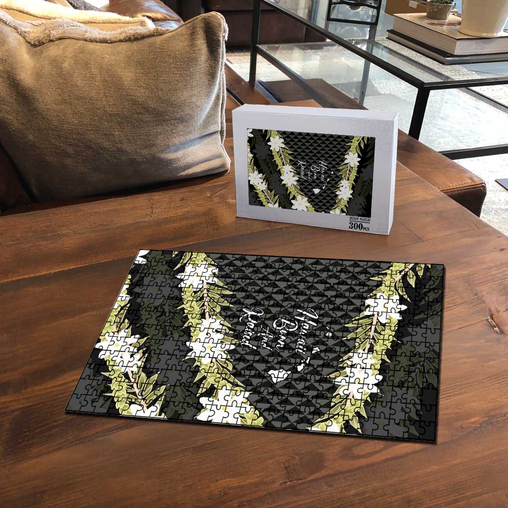 Born And Raised Aloha Hawaii Puzzle Kanaka Kakau Hawaiian Tiare Pakalana Lei - Polynesian Pride