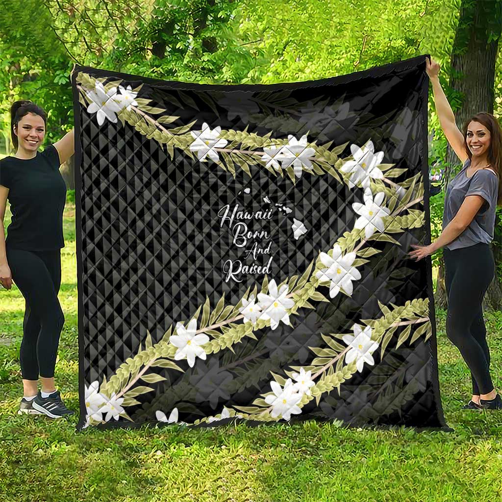 Born And Raised Aloha Hawaii Quilt Kanaka Kakau Hawaiian Tiare Pakalana Lei - Polynesian Pride