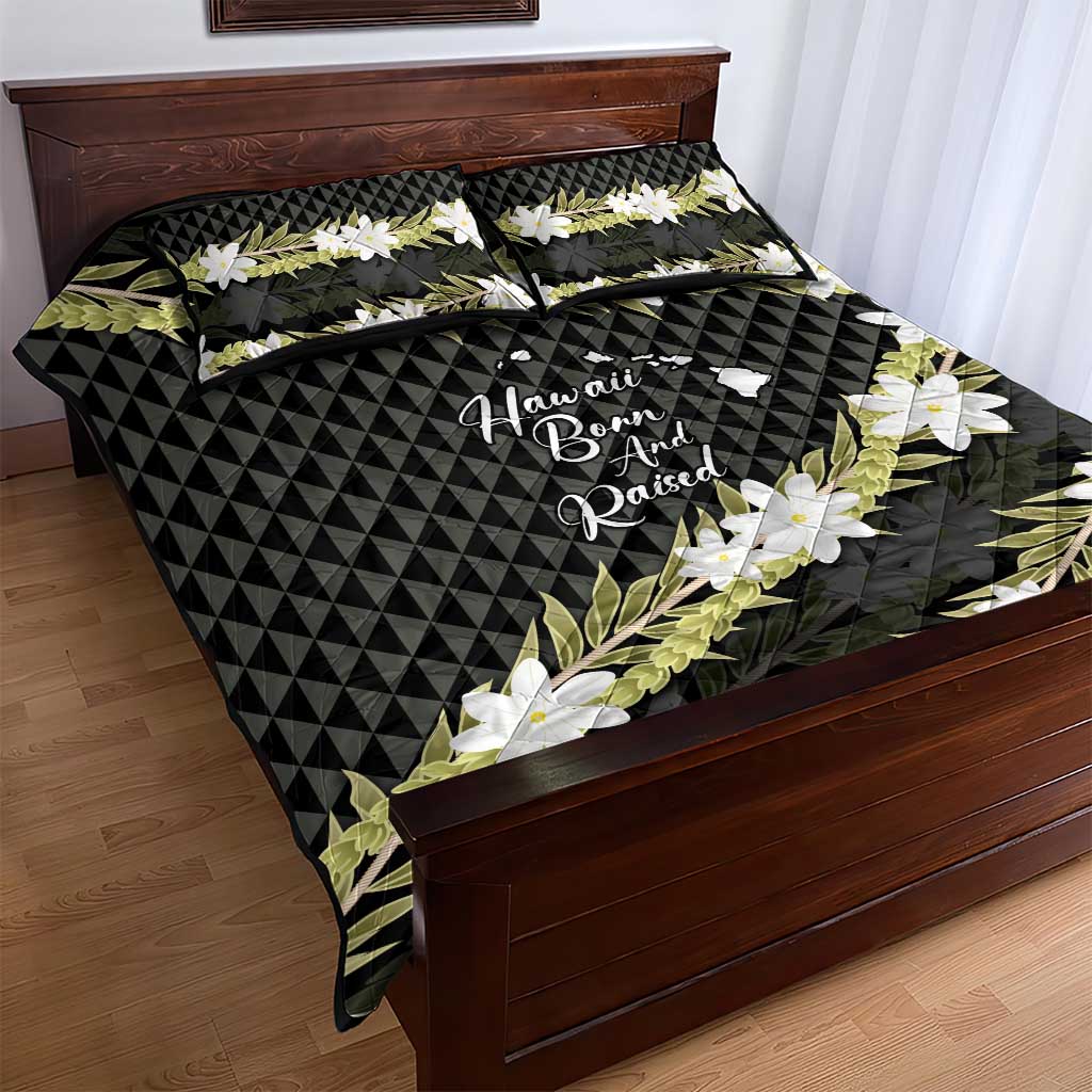 Born And Raised Aloha Hawaii Quilt Bed Set Kanaka Kakau Hawaiian Tiare Pakalana Lei - Polynesian Pride