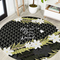 Born And Raised Aloha Hawaii Round Carpet Kanaka Kakau Hawaiian Tiare Pakalana Lei - Polynesian Pride