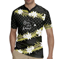 Born And Raised Aloha Hawaii Rugby Jersey Kanaka Kakau Hawaiian Tiare Pakalana Lei - Polynesian Pride