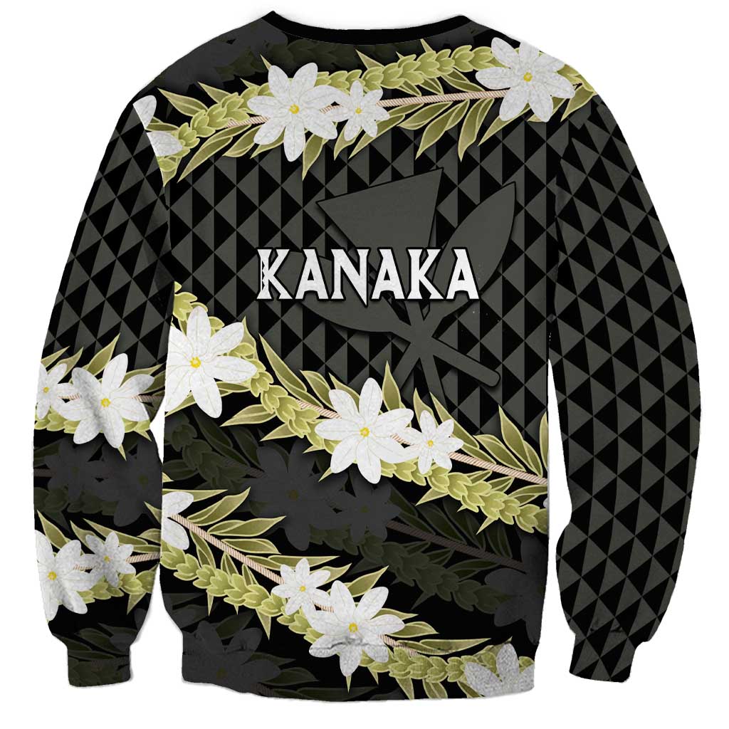 Born And Raised Aloha Hawaii Sweatshirt Kanaka Kakau Hawaiian Tiare Pakalana Lei - Polynesian Pride