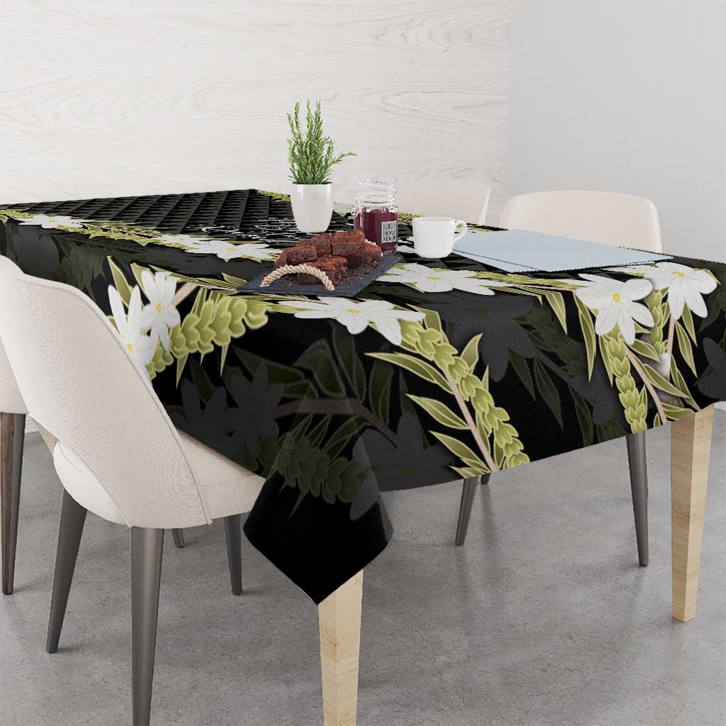 Born And Raised Aloha Hawaii Tablecloth Kanaka Kakau Hawaiian Tiare Pakalana Lei - Polynesian Pride