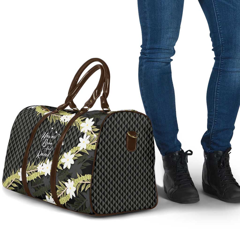 Born And Raised Aloha Hawaii Travel Bag Kanaka Kakau Hawaiian Tiare Pakalana Lei - Polynesian Pride
