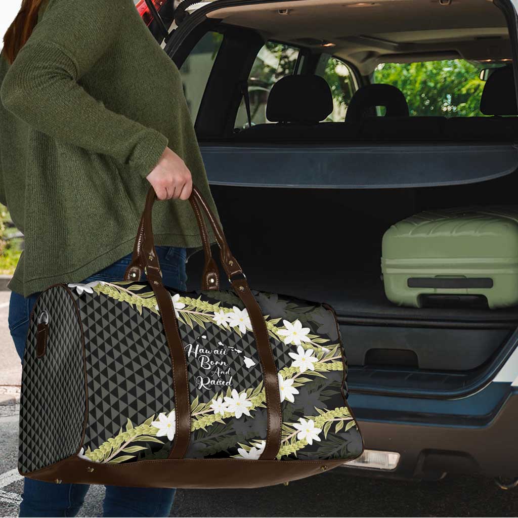 Born And Raised Aloha Hawaii Travel Bag Kanaka Kakau Hawaiian Tiare Pakalana Lei - Polynesian Pride