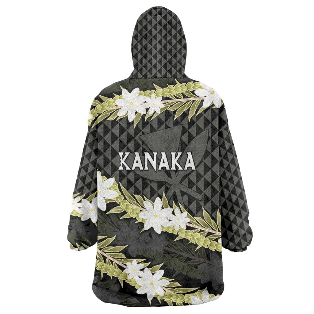 Born And Raised Aloha Hawaii Wearable Blanket Hoodie Kanaka Kakau Hawaiian Tiare Pakalana Lei - Polynesian Pride