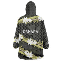 Born And Raised Aloha Hawaii Wearable Blanket Hoodie Kanaka Kakau Hawaiian Tiare Pakalana Lei - Polynesian Pride