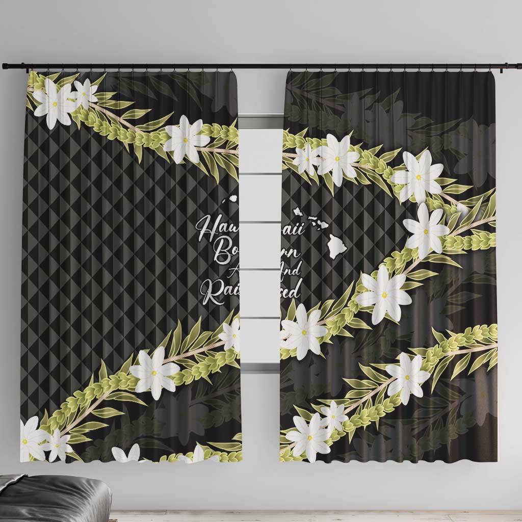 Born And Raised Aloha Hawaii Window Curtain Kanaka Kakau Hawaiian Tiare Pakalana Lei - Polynesian Pride
