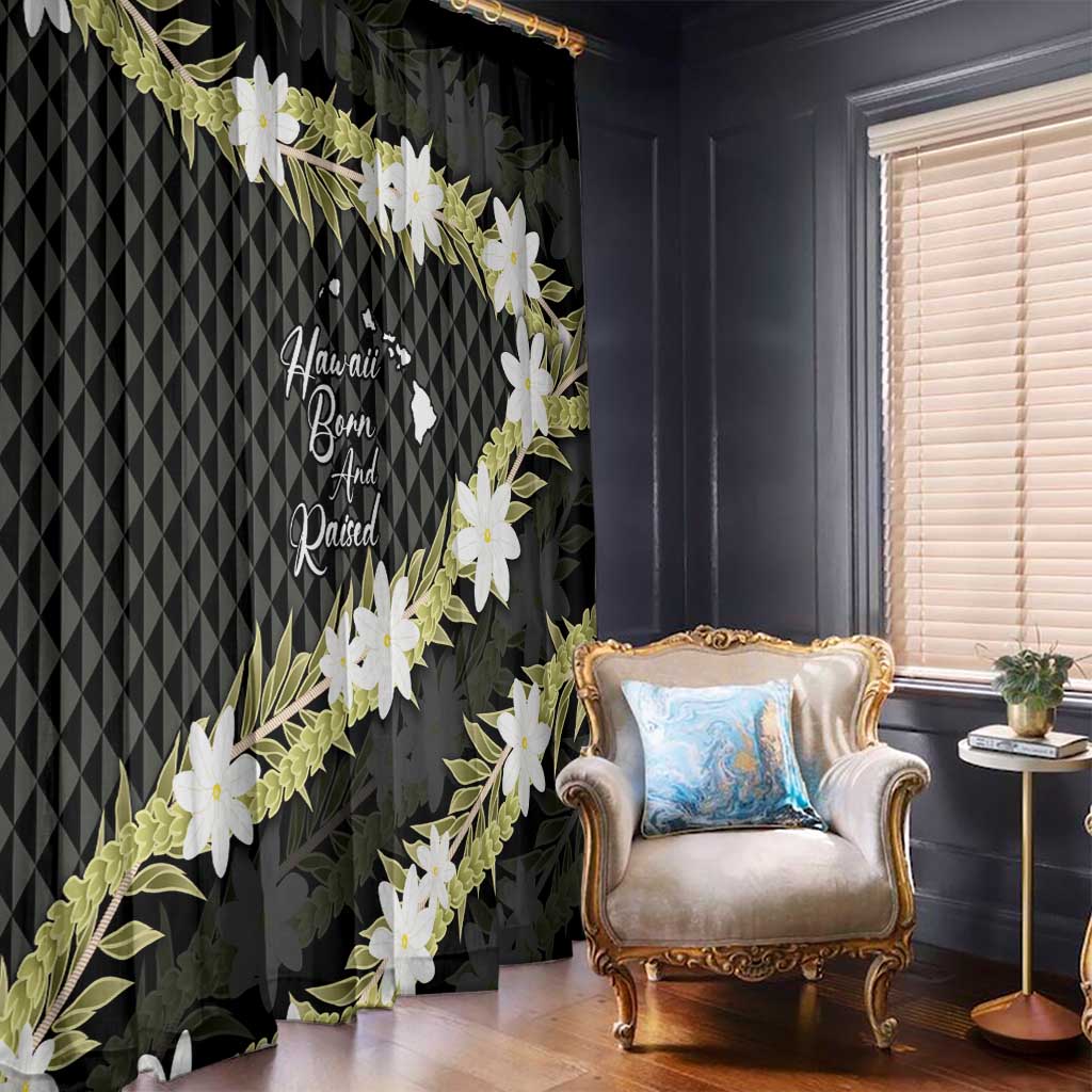 Born And Raised Aloha Hawaii Window Curtain Kanaka Kakau Hawaiian Tiare Pakalana Lei - Polynesian Pride