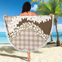 Brown Hawaii Tiare and Shell Lei Beach Blanket Hawaiian Palaka Luxury Vibes - Polynesian Pride