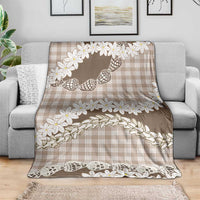 Brown Hawaii Tiare and Shell Lei Blanket Hawaiian Palaka Luxury Vibes - Polynesian Pride