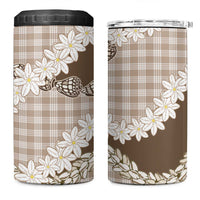Brown Hawaii Tiare and Shell Lei 4 in 1 Can Cooler Tumbler Hawaiian Palaka Luxury Vibes LT14 One Size: 16 oz Brown - Polynesian Pride