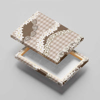 Brown Hawaii Tiare and Shell Lei Canvas Wall Art Hawaiian Palaka Luxury Vibes - Polynesian Pride