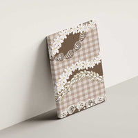 Brown Hawaii Tiare and Shell Lei Canvas Wall Art Hawaiian Palaka Luxury Vibes - Polynesian Pride