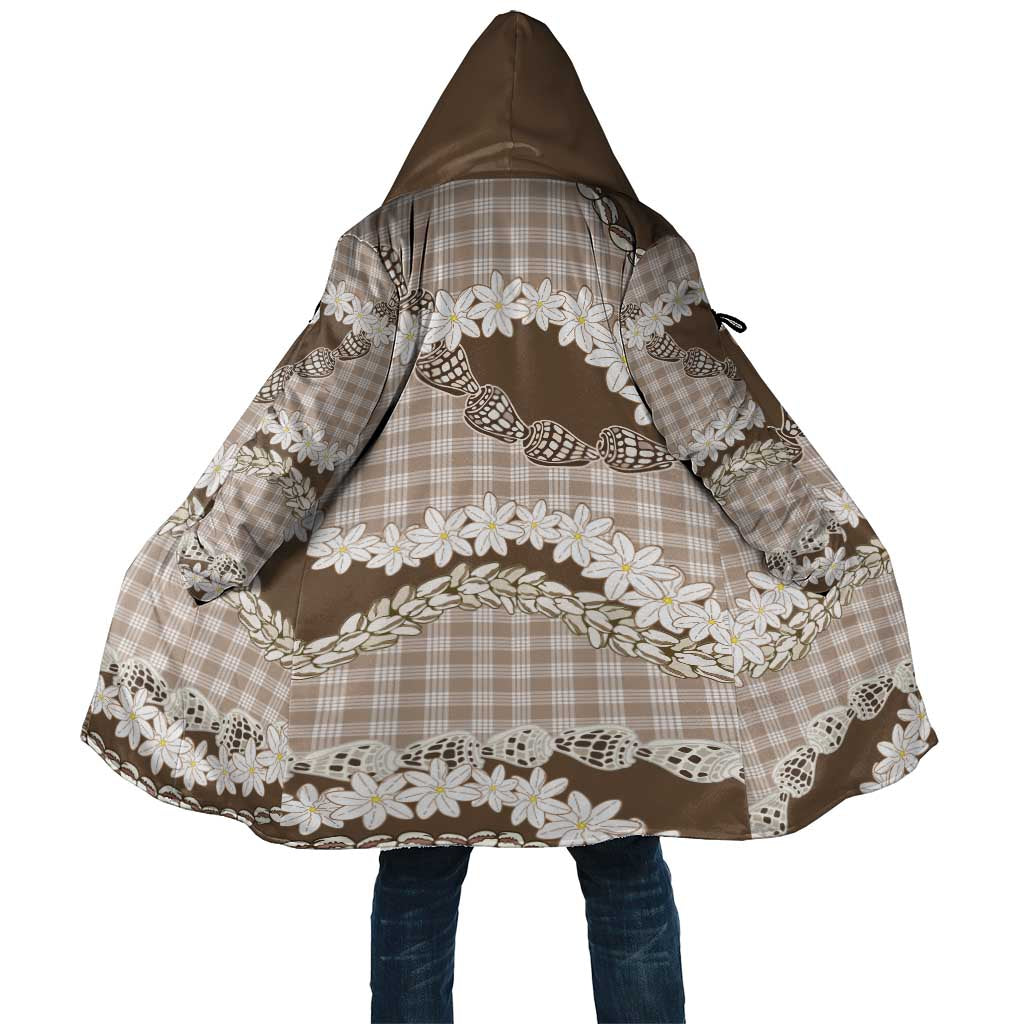 Brown Hawaii Tiare and Shell Lei Cloak Hawaiian Palaka Luxury Vibes LT14 Unisex Brown - Polynesian Pride