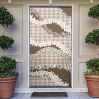 Brown Hawaii Tiare and Shell Lei Door Cover Hawaiian Palaka Luxury Vibes LT14 Brown - Polynesian Pride