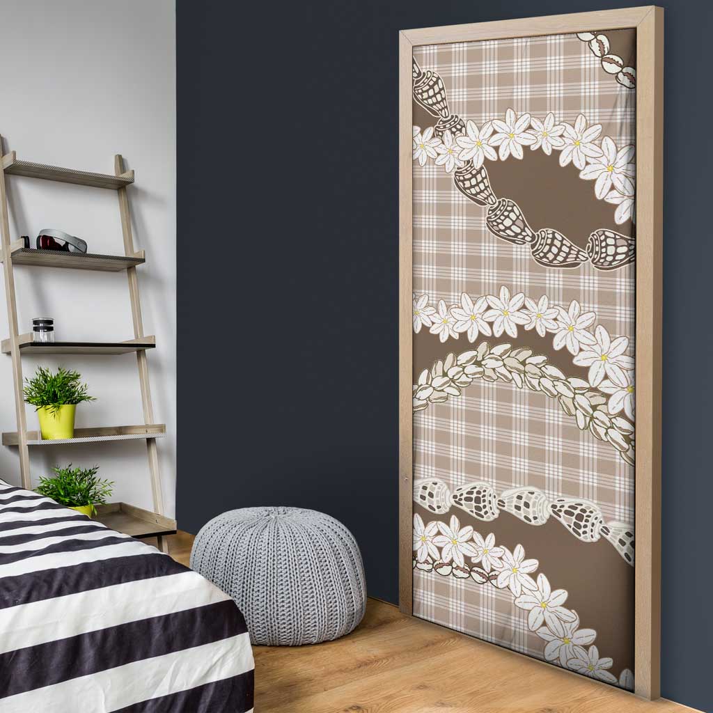 Brown Hawaii Tiare and Shell Lei Door Cover Hawaiian Palaka Luxury Vibes LT14 - Polynesian Pride