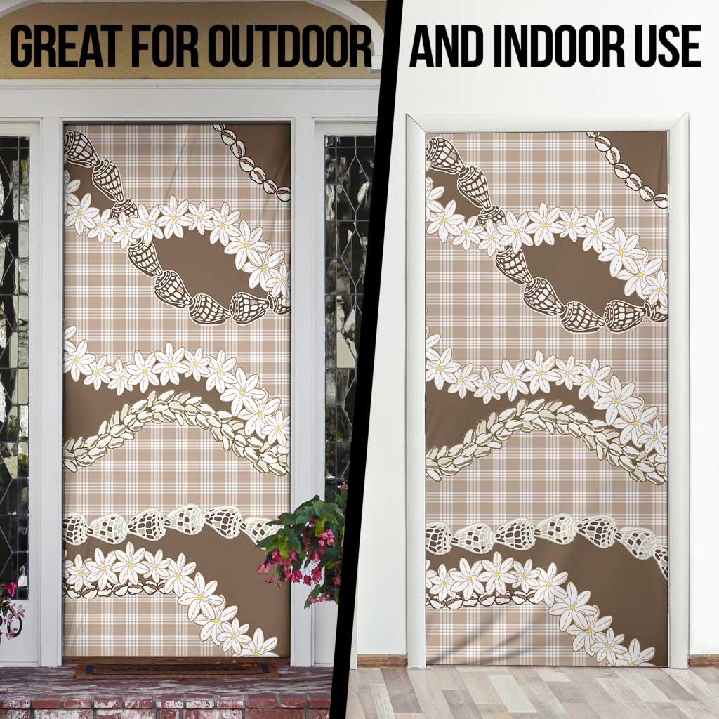 Brown Hawaii Tiare and Shell Lei Door Cover Hawaiian Palaka Luxury Vibes LT14 - Polynesian Pride