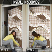 Brown Hawaii Tiare and Shell Lei Door Cover Hawaiian Palaka Luxury Vibes LT14 - Polynesian Pride