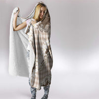 Brown Hawaii Tiare and Shell Lei Hooded Blanket Hawaiian Palaka Luxury Vibes - Polynesian Pride