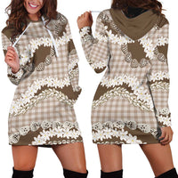 Brown Hawaii Tiare and Shell Lei Hoodie Dress Hawaiian Palaka Luxury Vibes - Polynesian Pride