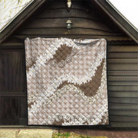 Brown Hawaii Tiare and Shell Lei Quilt Hawaiian Palaka Luxury Vibes - Polynesian Pride